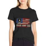 Vintage Proud Army Dad American Veteran Gift Summer Tee