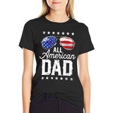 All American Dad 4th of July Father's Day Sunglasses Slim Fit Tee
