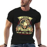 I Served My Country What Did You Do Veteran Ribbed Collar Tee