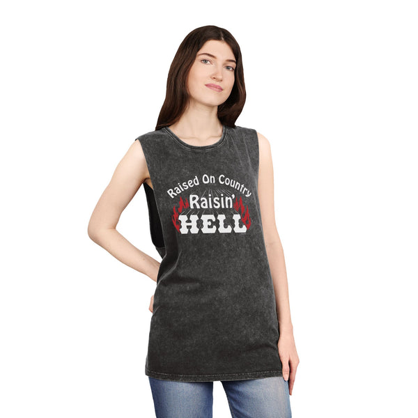 Raised on Country, Raisin’ Hell Stonewash Tank Top