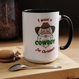 Cowboy for Christmas Accent Coffee Mug (11, 15oz)