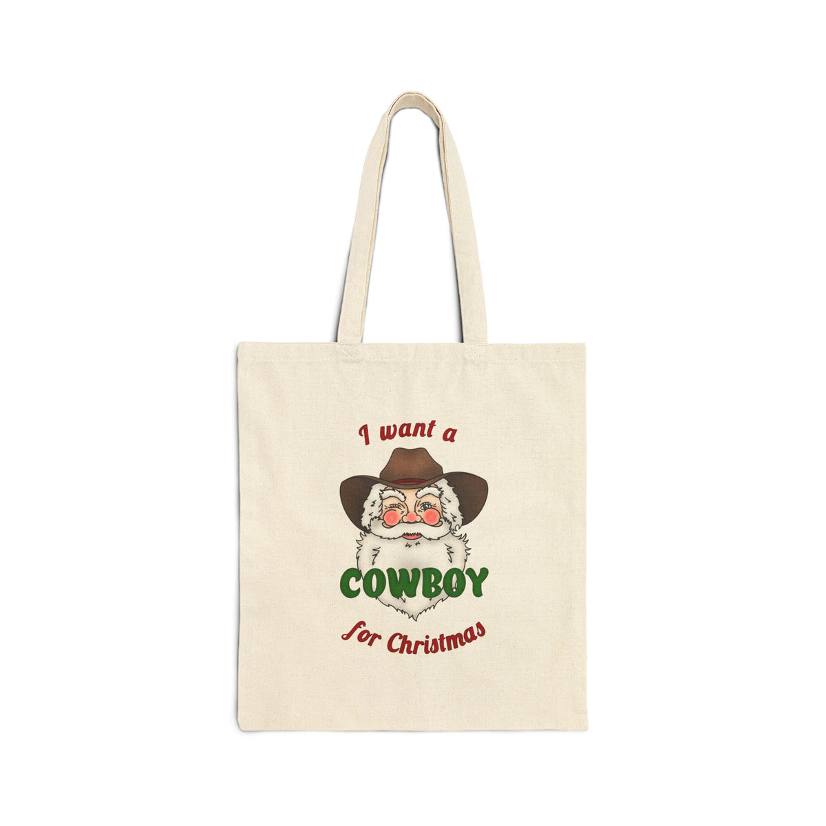 Cowboy Christmas Canvas Tote Bag