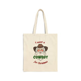 Cowboy Christmas Canvas Tote Bag
