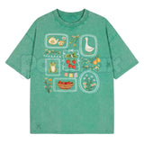 Women's Vintage Acid Wash T-Shirt – Retro Oversized Mineral Faded Tee, Premium Lightweight Cotton Distressed Streetwear Top