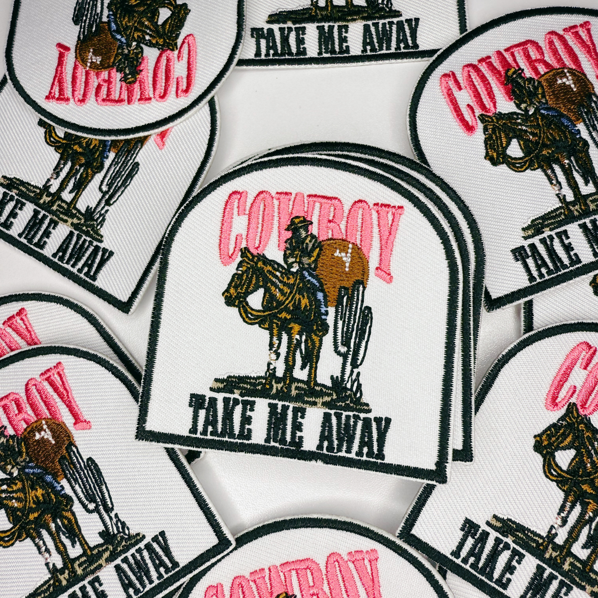 3" Cowboy Take me away - Embroidered Hat Patch