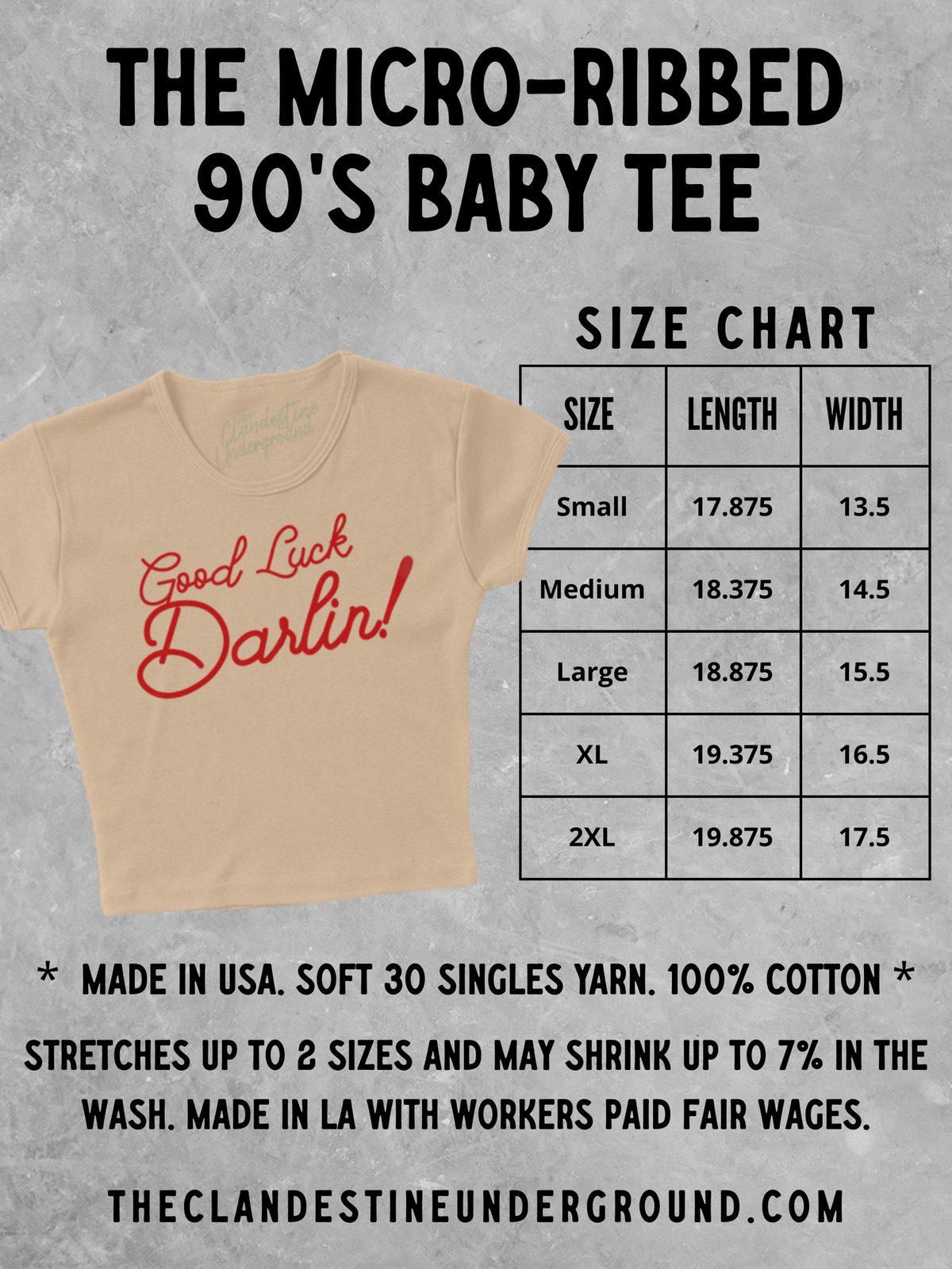 Underground Original Design: Meet Me at the Tailgate! (Red) Micro-Ribbed Baby Tee
