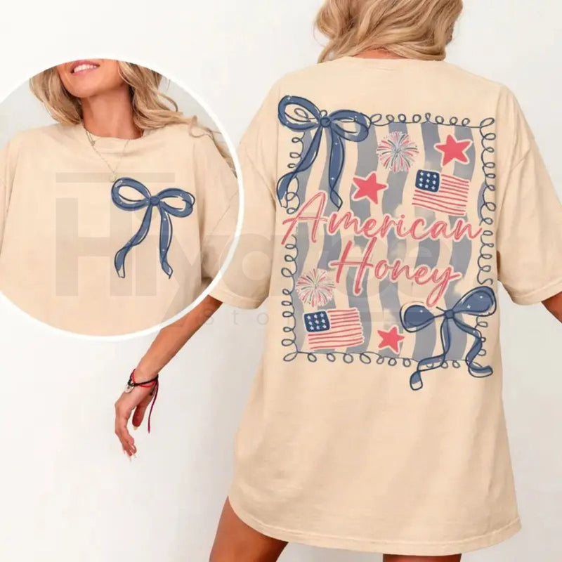 American Honey Coquette 4th of July Vintage Graphic Tee