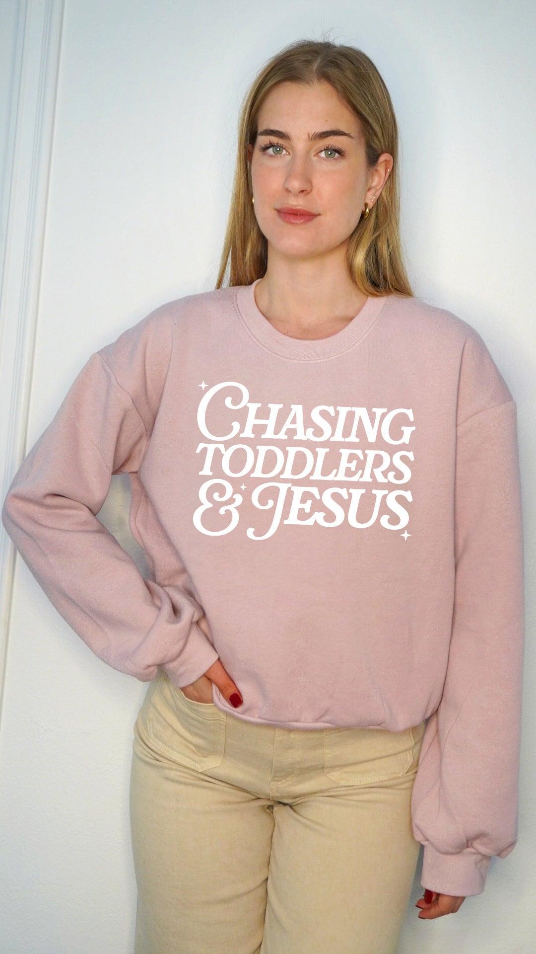 Chasing Toddlers and Jesus Slightly Cropped Sweatshirt – Faith Mom