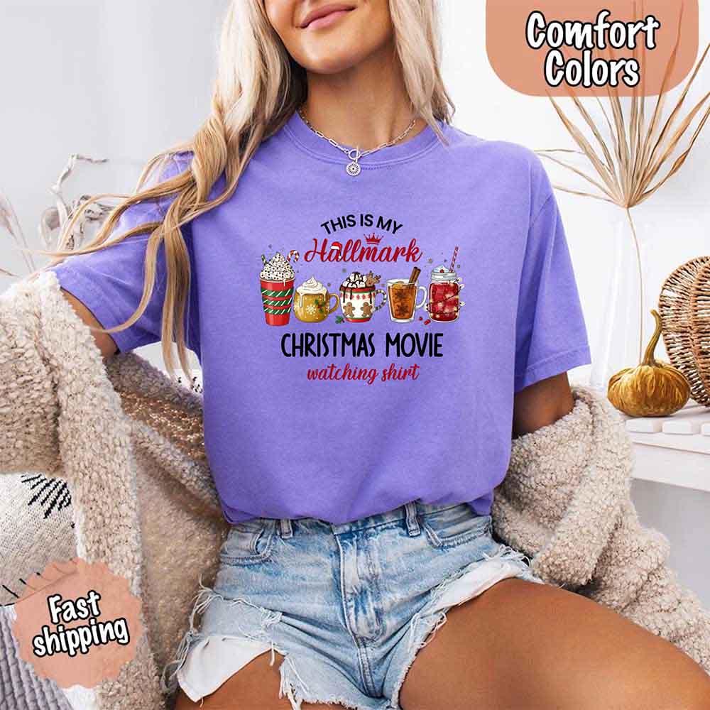 Christmas Movie Comfort Colors Shirt Hallmark Watching Tee