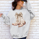 Cowgirl Boots Floral Ribbon Western Sweatshirt – Country