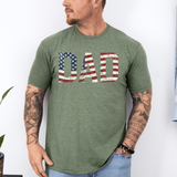 Dad Patriotic American Flag Stars & Stripes Soft Style Tee