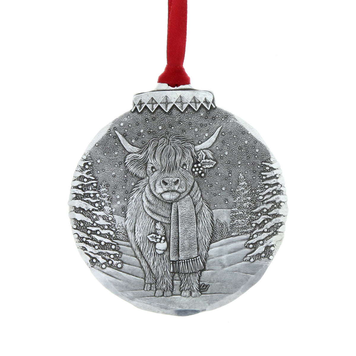 Holiday Highland Cow Christmas Ornament