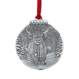 Holiday Highland Cow Christmas Ornament