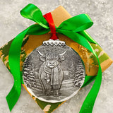 Holiday Highland Cow Christmas Ornament