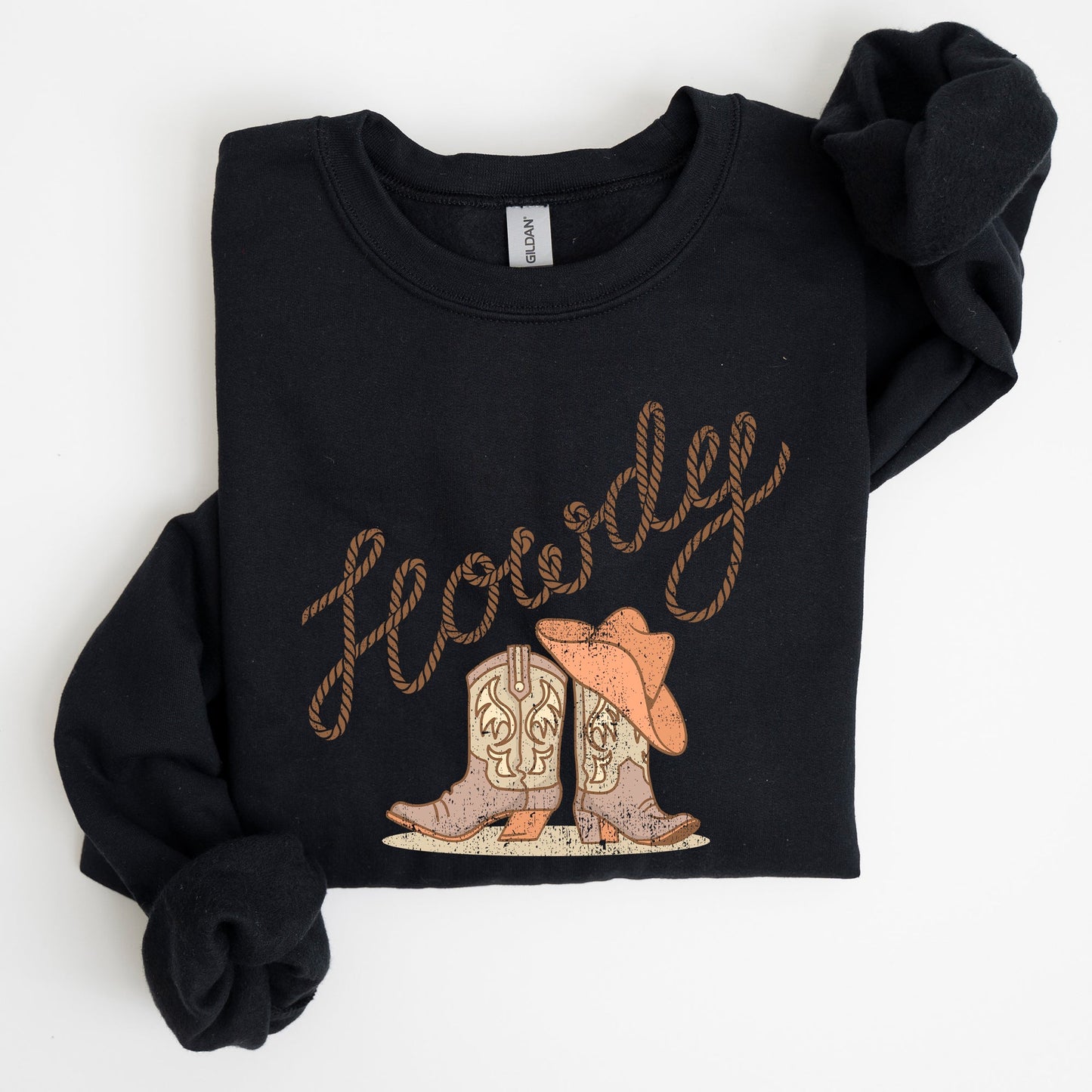 Howdy Cowboy Boots Western Cowgirl Sweatshirt – Country