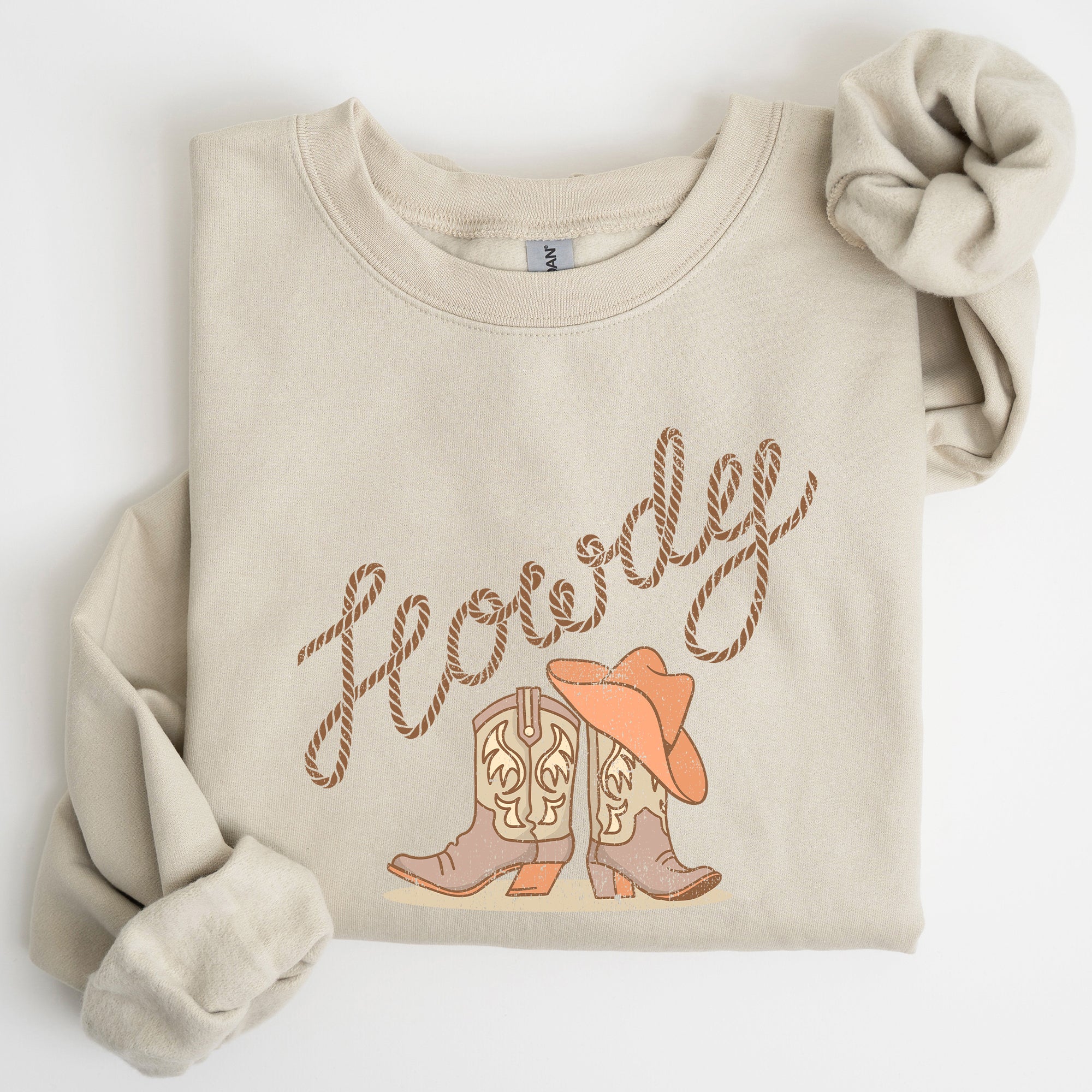 Howdy Cowboy Boots Western Cowgirl Sweatshirt – Country
