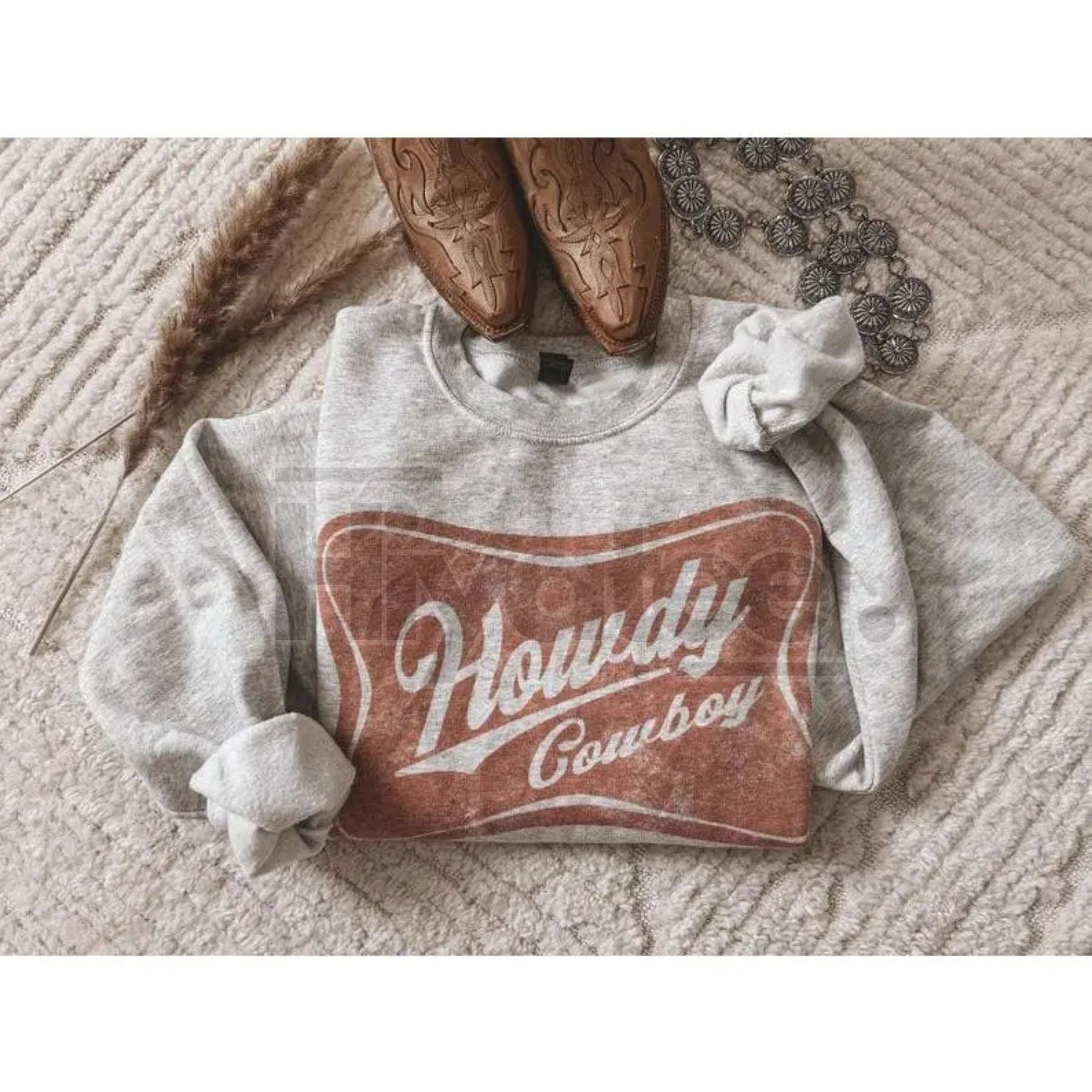 Howdy Cowboy Crewneck Sweatshirt – Western Yee Haw Sweater