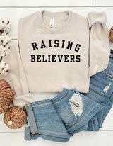 Raising Believers Embroidered Bella Canvas Sweatshirt – Faith Mom