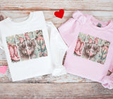 Cowgirl Cow Bubblegum Graphic Tee or Sweatshirt – Valentine's Day