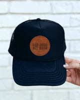 Dad Bods Get Nods Leather Patch Trucker Hat – Funny Dad Gift