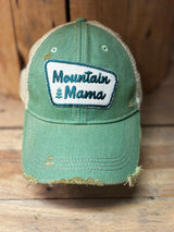 Mountain Mama Distressed Trucker Hat