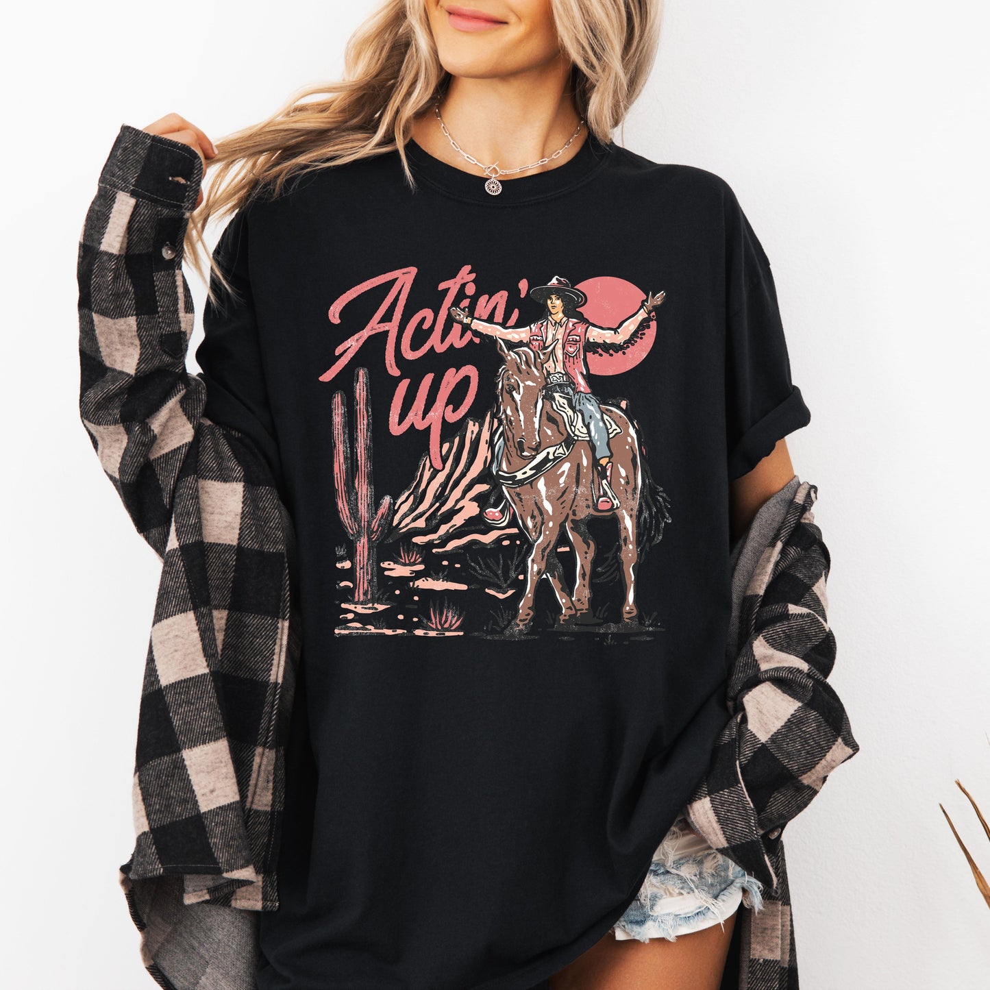 Actin' Up Cowgirl Western Comfort Colors Tee – Mother's Day