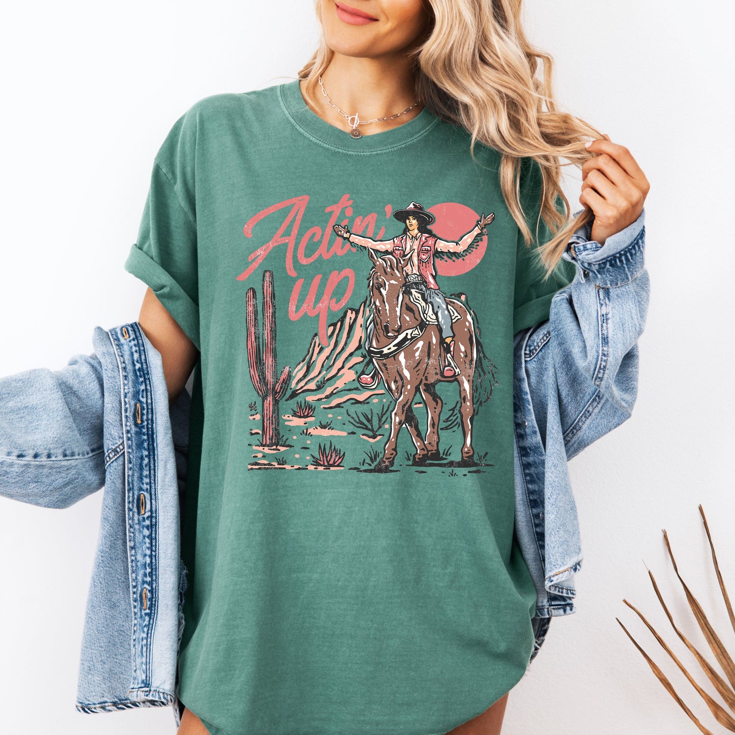 Actin' Up Cowgirl Western Comfort Colors Tee – Mother's Day