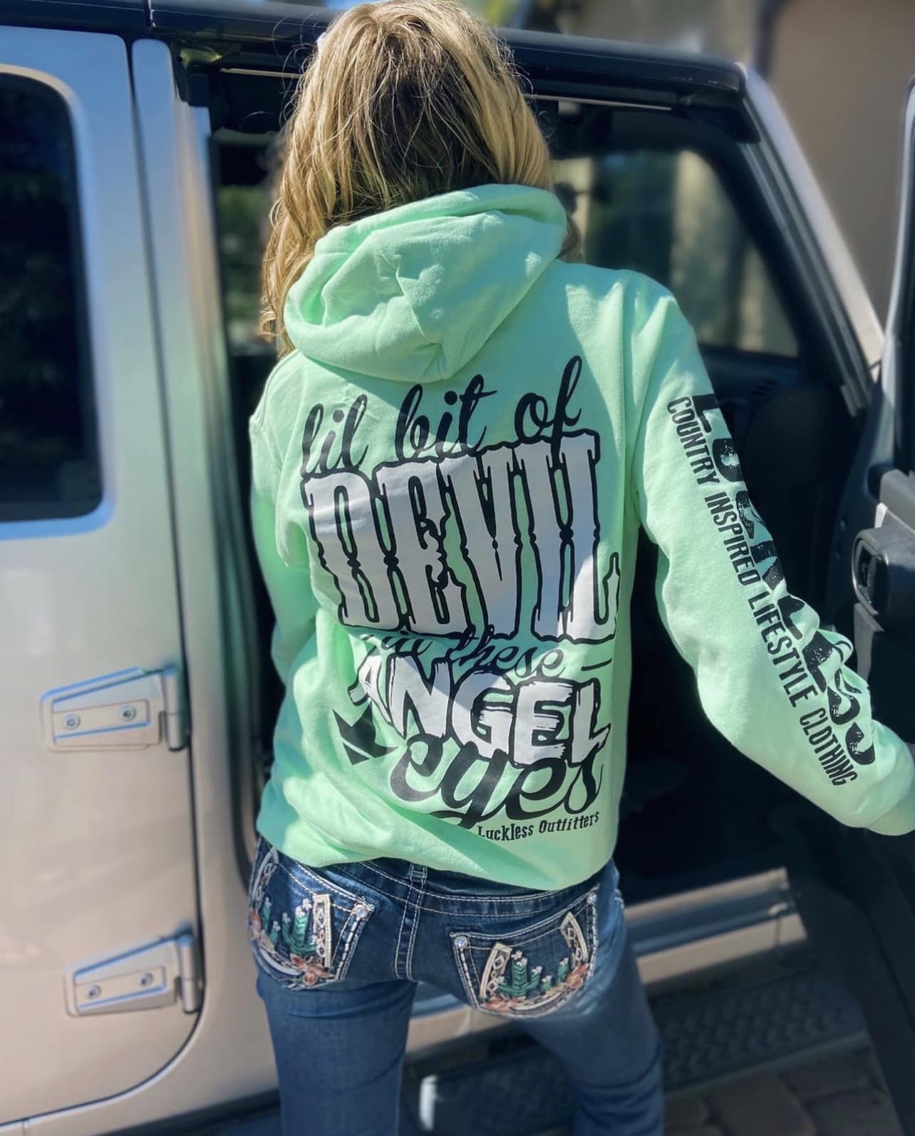 Lil Bit of Devil in These Angel Eyes Hoodie – Country Tee