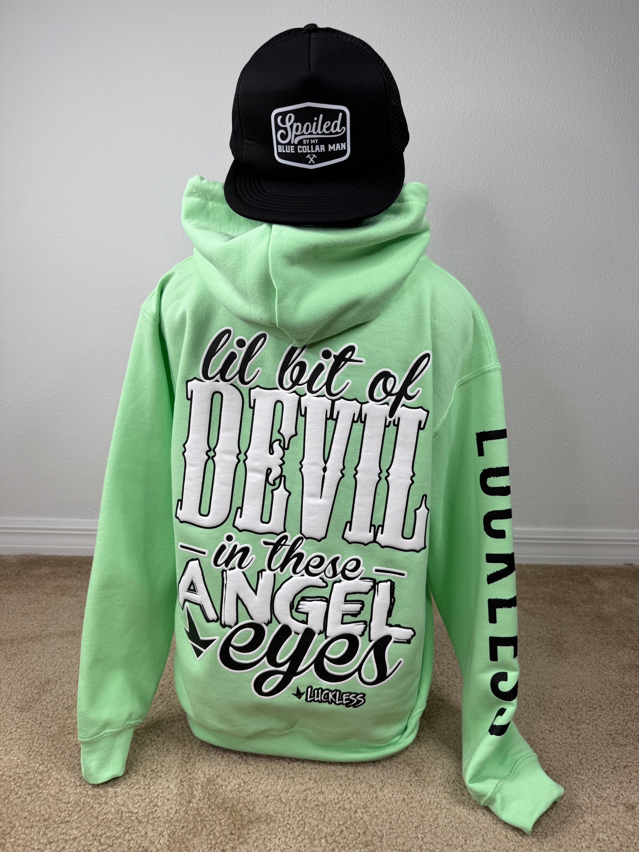 Lil Bit of Devil in These Angel Eyes Hoodie – Country Tee