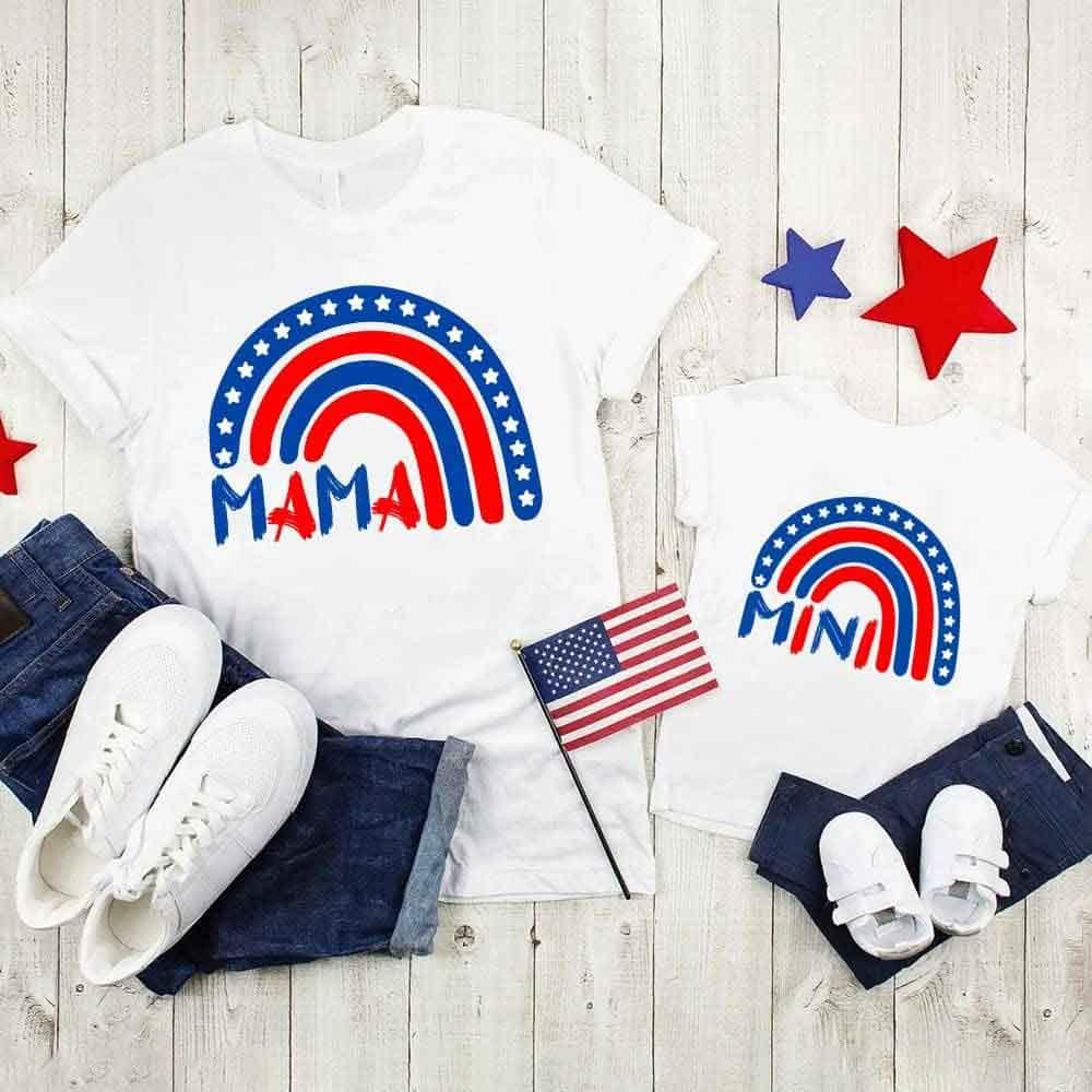 Patriotic Mama & Mini Matching T-Shirt Set – 4th of July