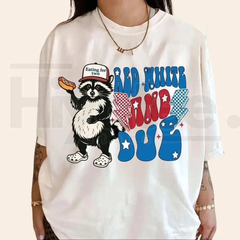 Red White and Due 4th of July Pregnancy Tee – Funny Mama