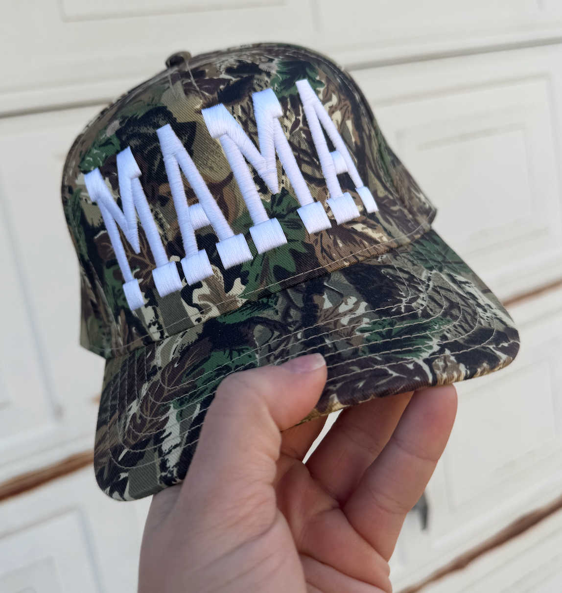 Mama Camo 3D Hat – Camo Embroidered Snapback Cap