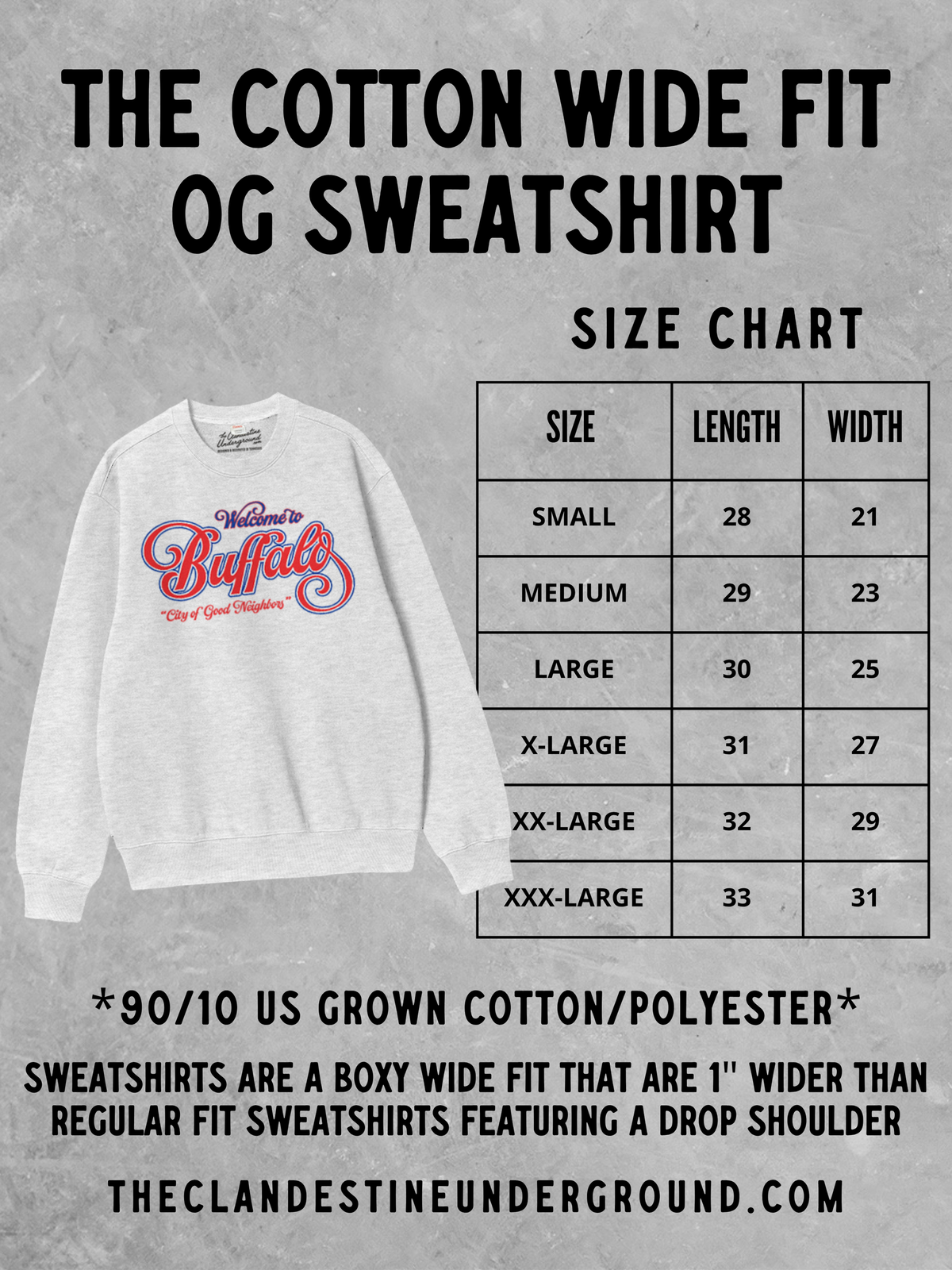 Underground Original Design: Meet Me at the Tailgate! Boxy Cotton Sweatshirt