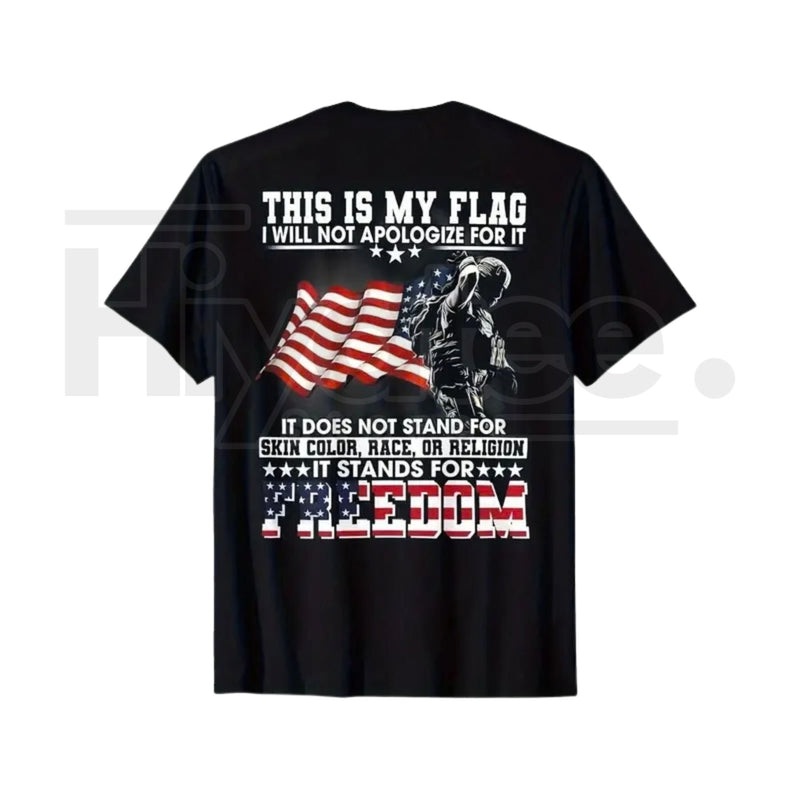 Stand for Freedom Vintage Patriotic American Flag Soldier Tee
