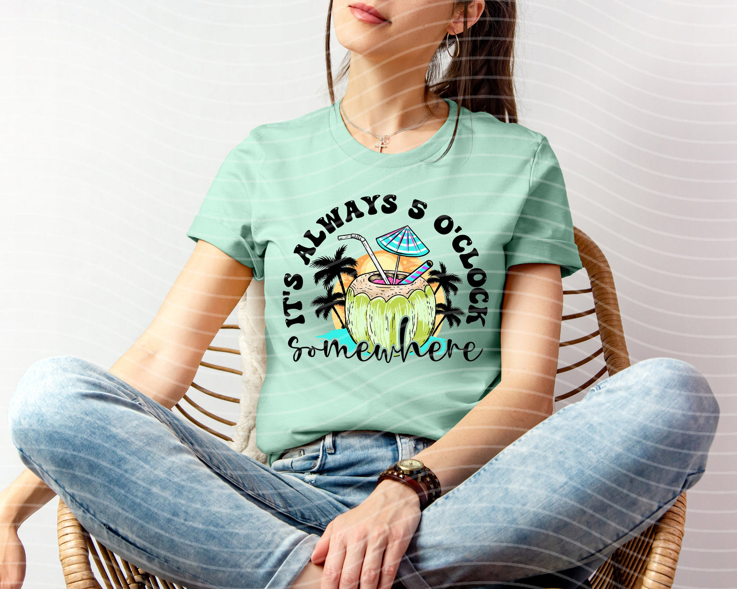 It's Always 5 O'Clock Somewhere Graphic Tee – Bella Canvas
