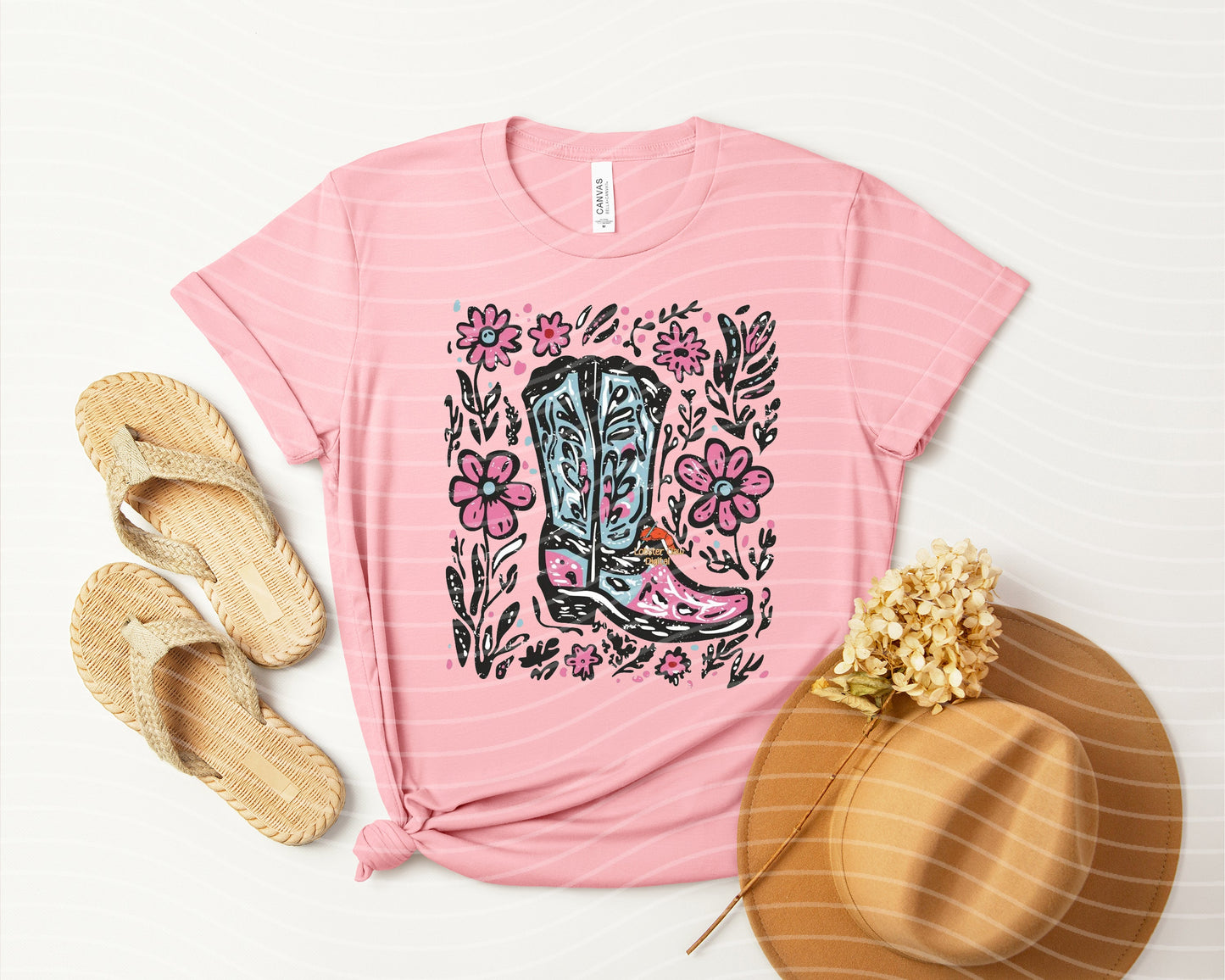 Floral Boots Graphic Tee – Soft Country Unisex Shirt