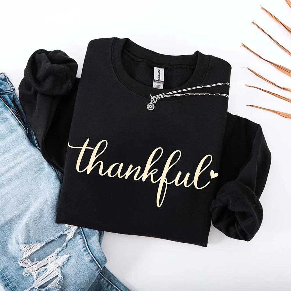 Thankful Sweatshirt for Women - Cozy Thanksgiving Gift Sweater