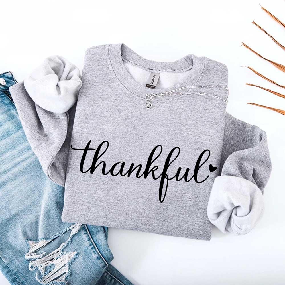 Thankful Sweatshirt for Women - Cozy Thanksgiving Gift Sweater