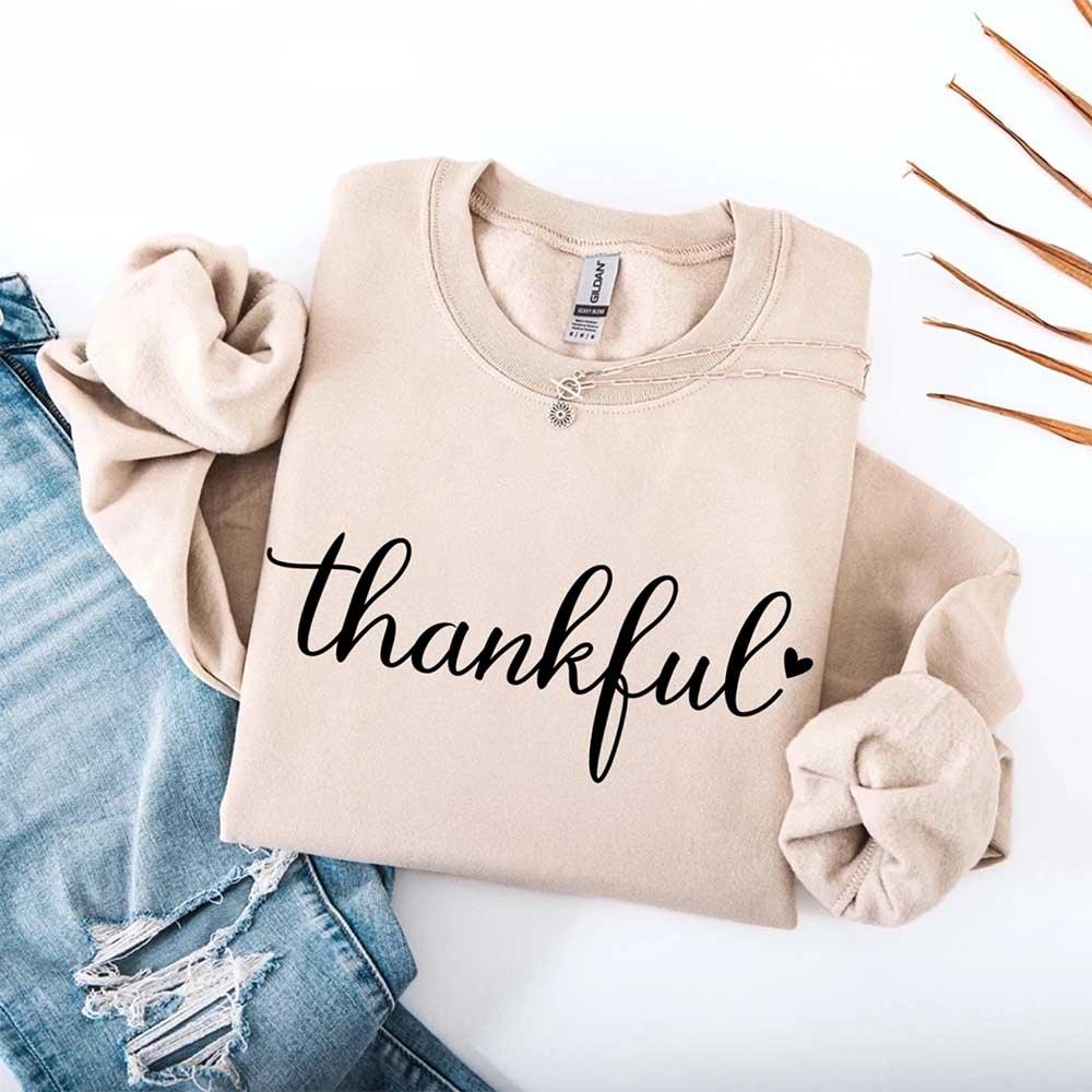 Thankful Sweatshirt for Women - Cozy Thanksgiving Gift Sweater