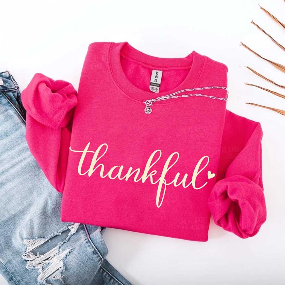 Thankful Sweatshirt for Women - Cozy Thanksgiving Gift Sweater