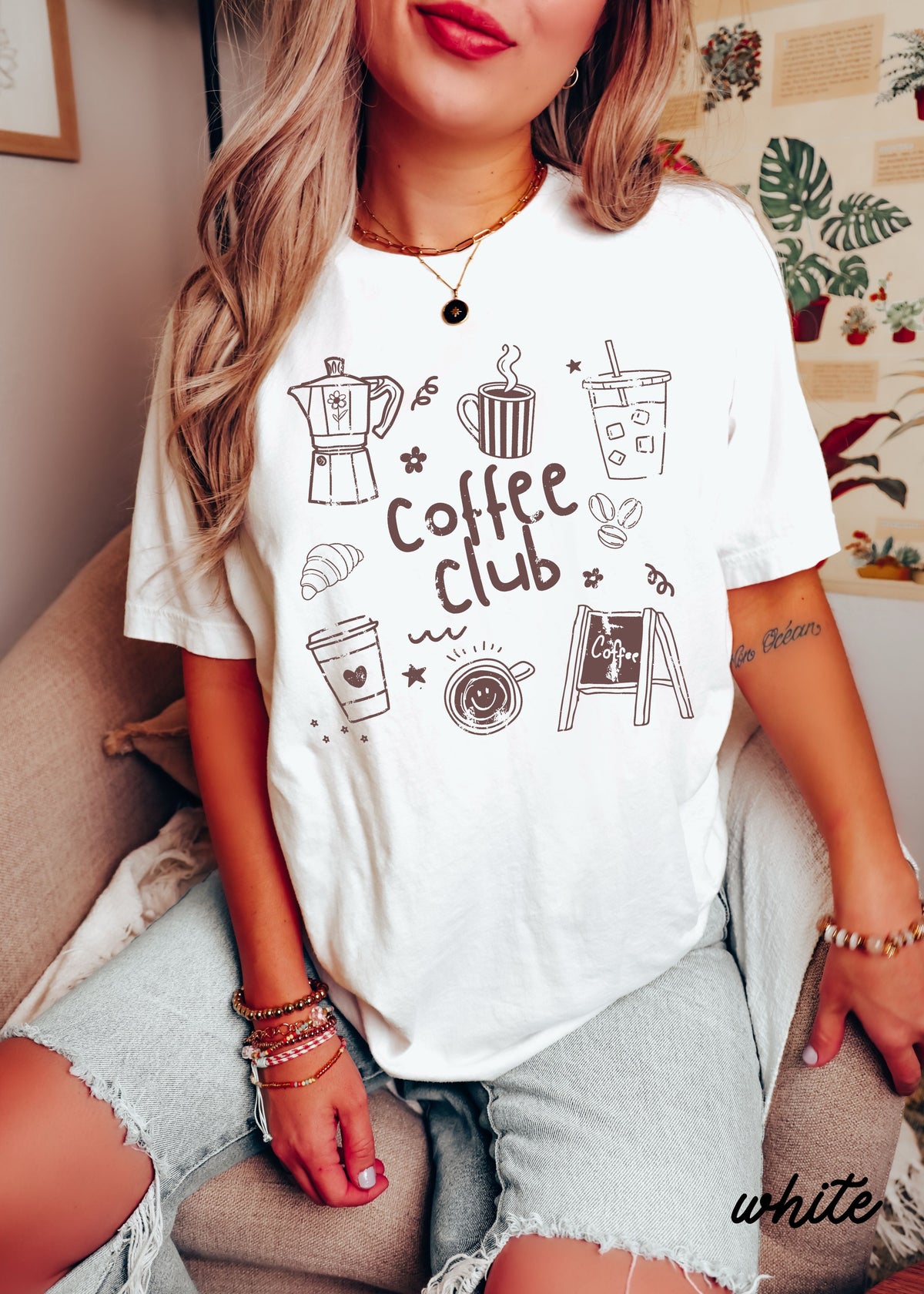 Coffee Club Doodle Tee *16 Colors (S-3X) SC