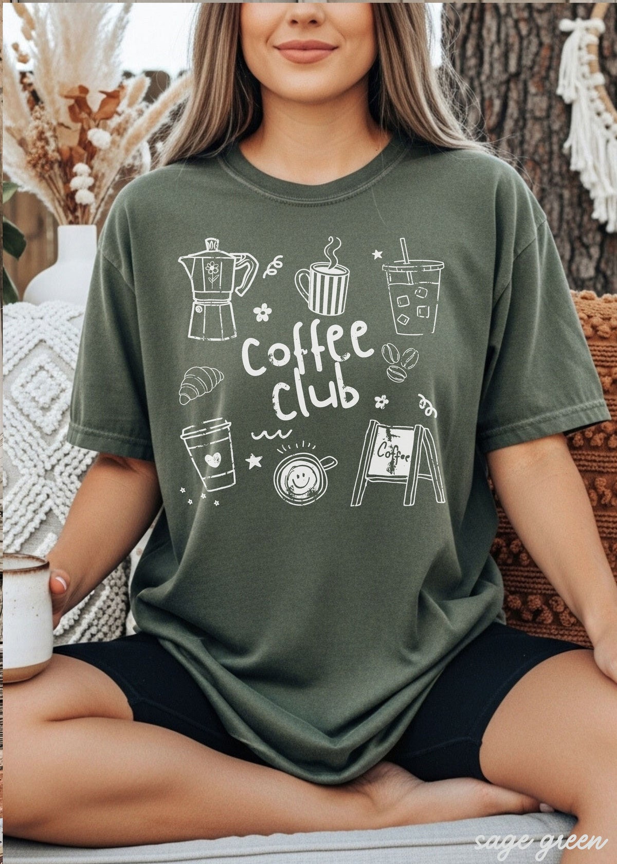 Coffee Club Doodle Tee *16 Colors (S-3X) SC