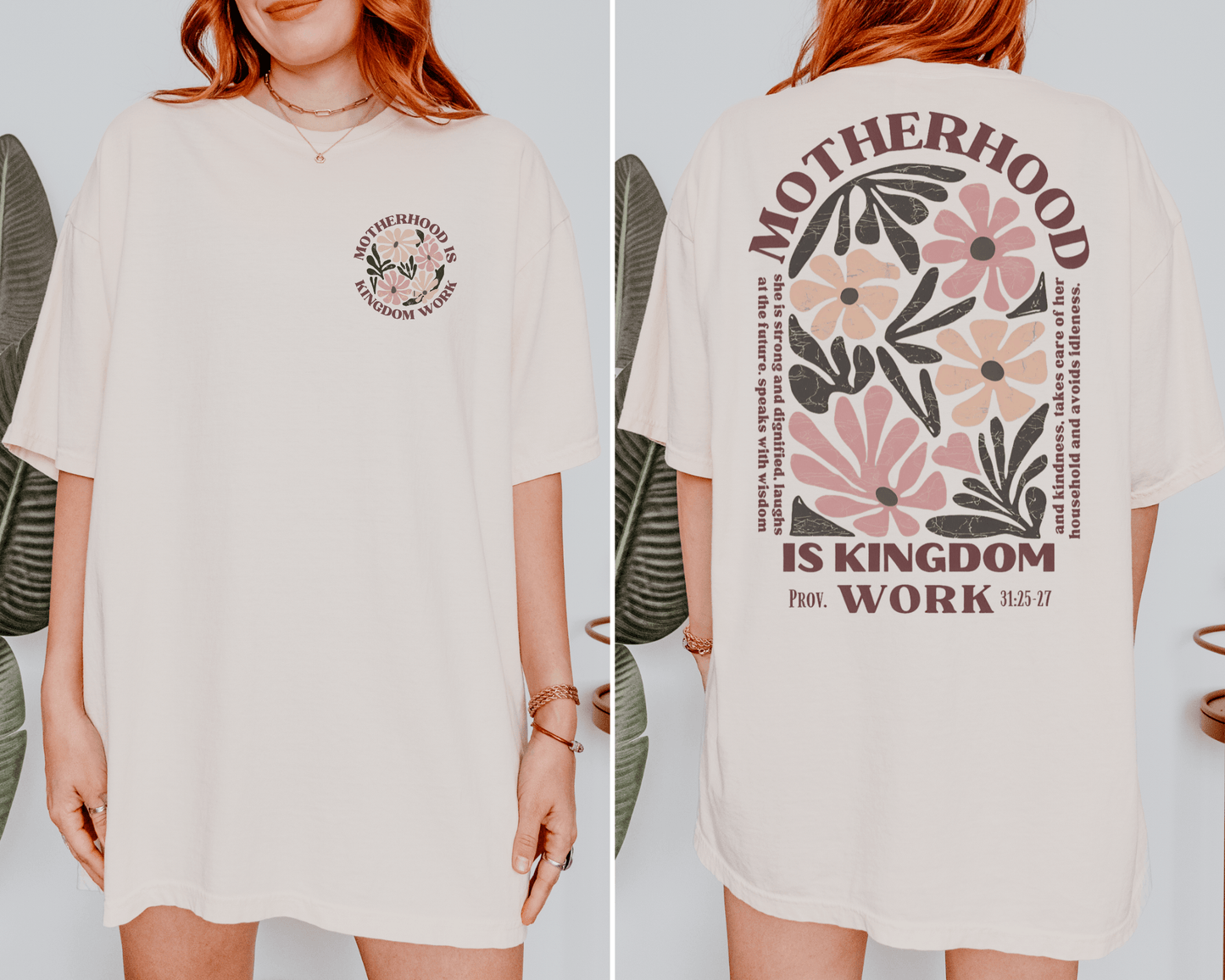 Motherhood Is Kingdom Work Christian Graphic Tee – Faith Mom