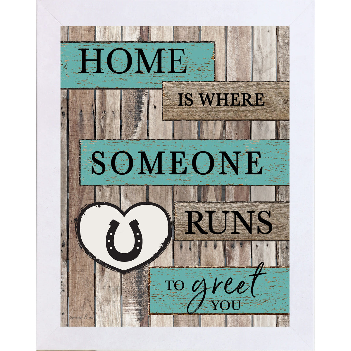 Home Is Where Someone Runs to Greet You Wall Art – Rustic Horse Farmhouse Decor (SB229)