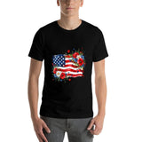 Floral American Daisy 4th of July Women's Patriotic Quick-Dry Tee