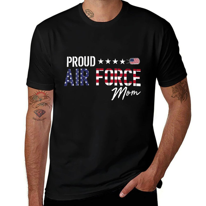 US Proud Air Force Mom Trendy Pattern T-Shirt – 180GSM Cotton