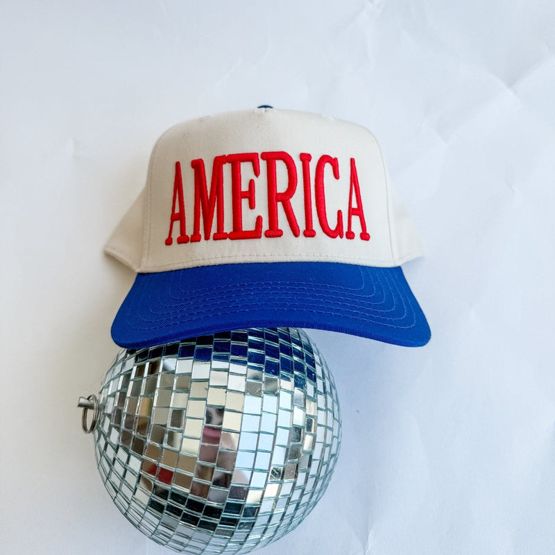 America 3D Puff Embroidery Trucker Hat – Patriotic Cap