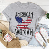 American Woman Eagle Graphic Tee – Patriotic Women's Shirt