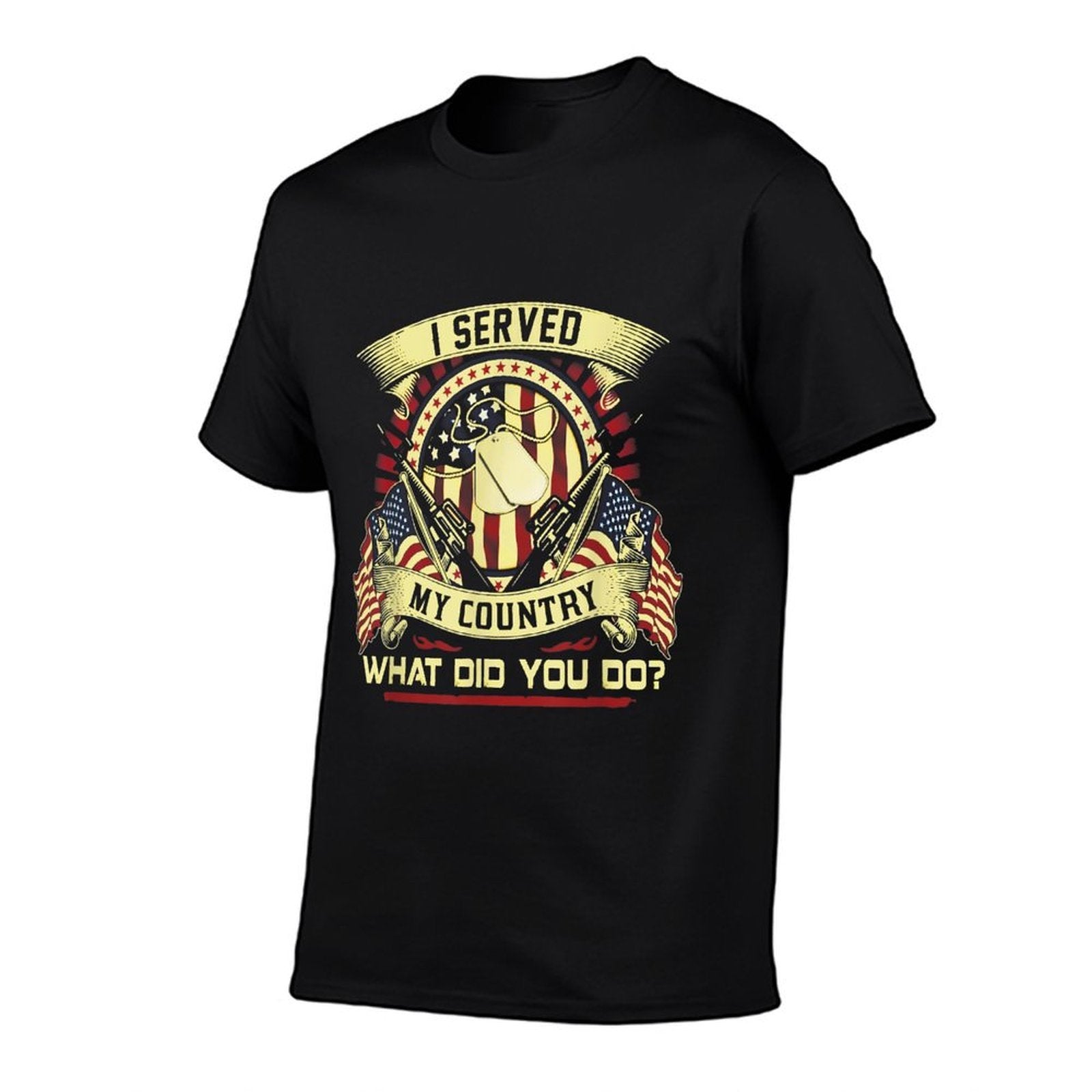 I Served My Country What Did You Do Veteran Ribbed Collar Tee