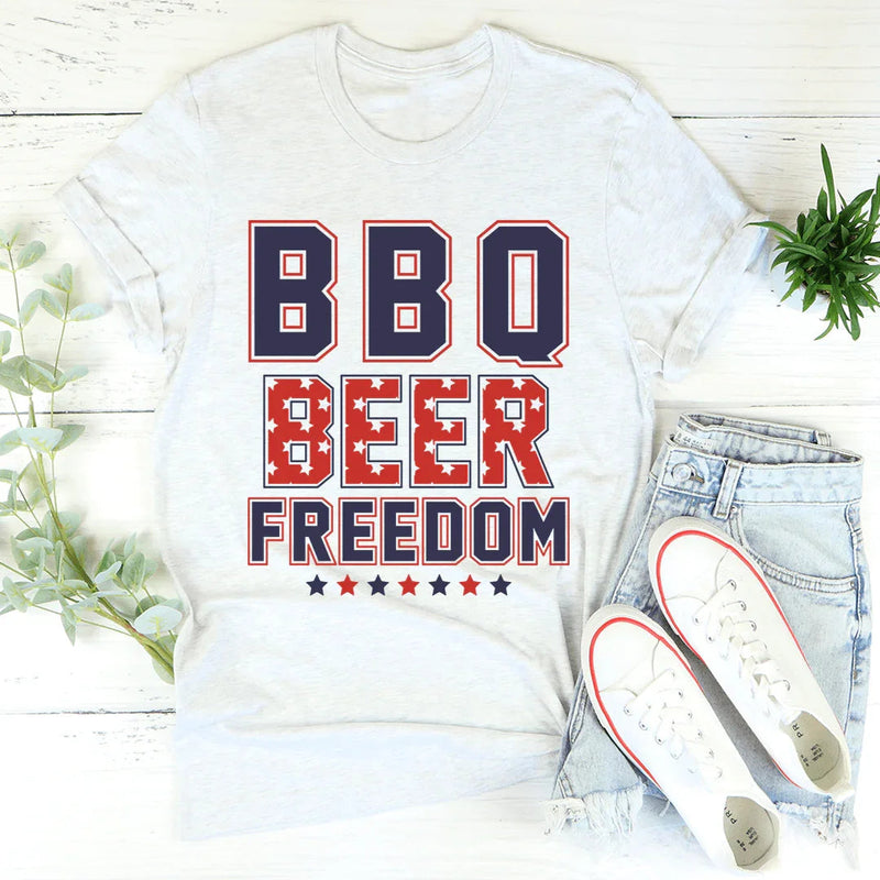 BBQ Beer Freedom Graphic Tee – Funny 4th of July Shirt